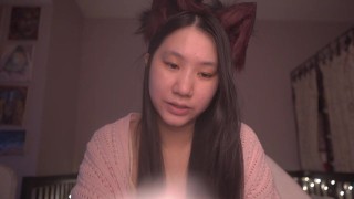 Cute Asian Girl Kitty Cat Cosplay ASMR – read with me onii-chan! – Ezra 9-10