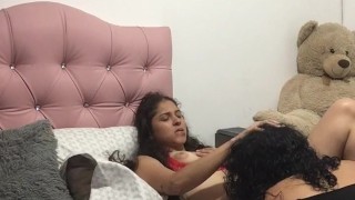 I scissor with my neighbor at my stepmother’s house