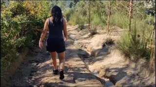 My friend’s mother takes her clothes off in the woods during a walk