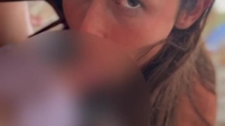 Public Blowjob with feet and socks in the street