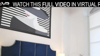 Solo girl,Lorin masturbates at home with har favorite purple toy in VR.