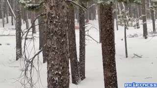 Tattooed Redhead Nude in a Snowstorm