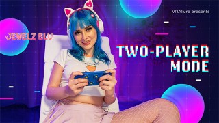 Your big titty girlfriend makes you a private video in VR
